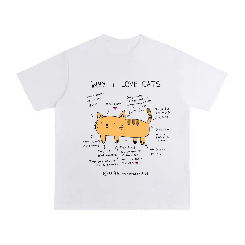 Fashion Street Cat - Yellow Cat Analysis Picture Printed T-shirt