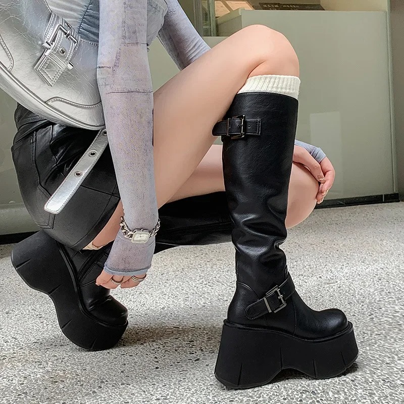 Street Fashion Style Youtube - Women's Knee-high Boots Classics Black Long