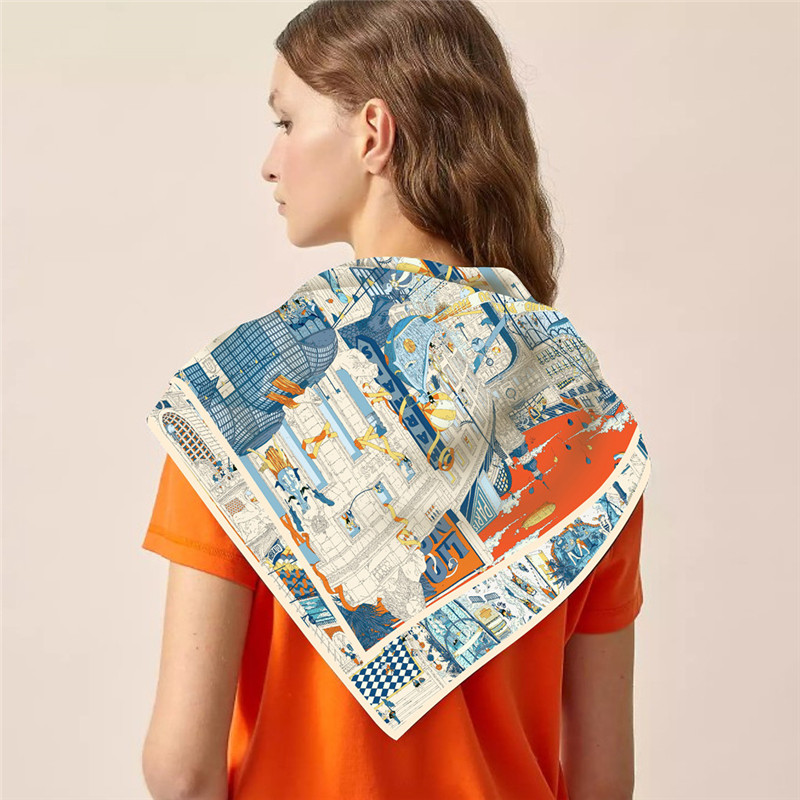 Silk Scarf Women City Street P - Street Fashion Hijab recension och pris
