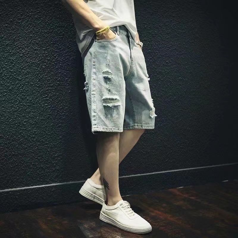 Edgy Cool Men's Ripped Denim S - Street Fashion Hong Kong recension och pris