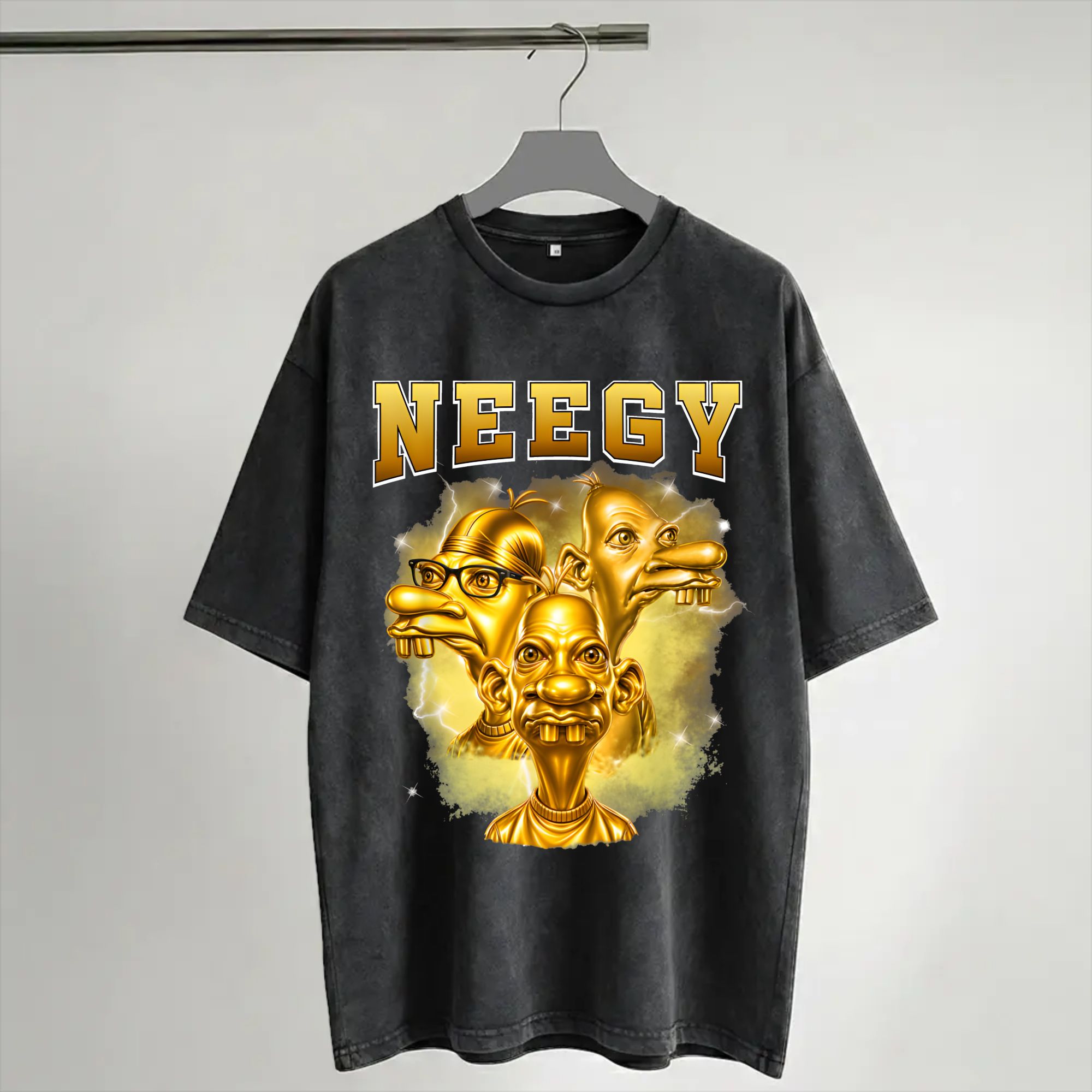 Harajuku Washed Shirt Golden N - Street Fashion Gen Z recension och pris