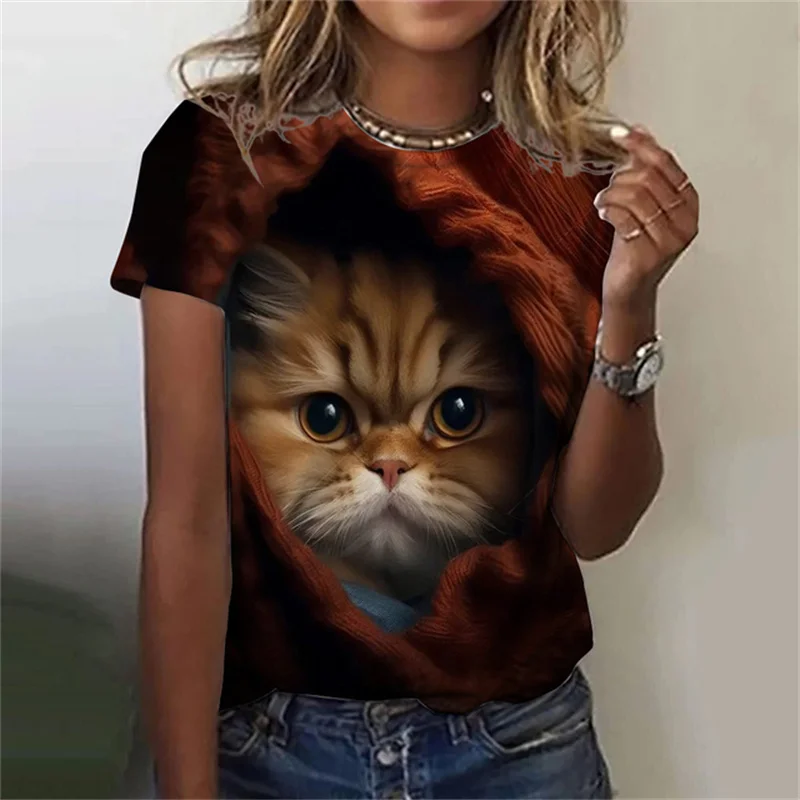 Fashion Women's T-shirt 3D Pri - Fashion Street Cat recension och pris