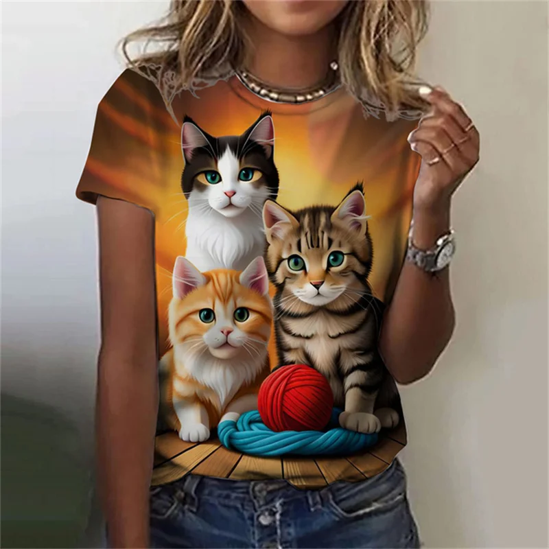 Fashion Women's T-shirt 3D Pri - Fashion Street Cat recension och pris