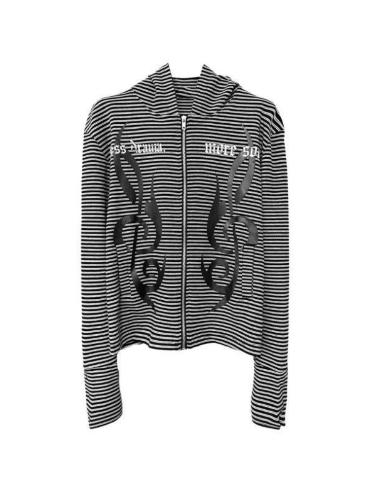 Men Women Gothic Style Striped - Graphic Hoodie Streetwear recension och pris