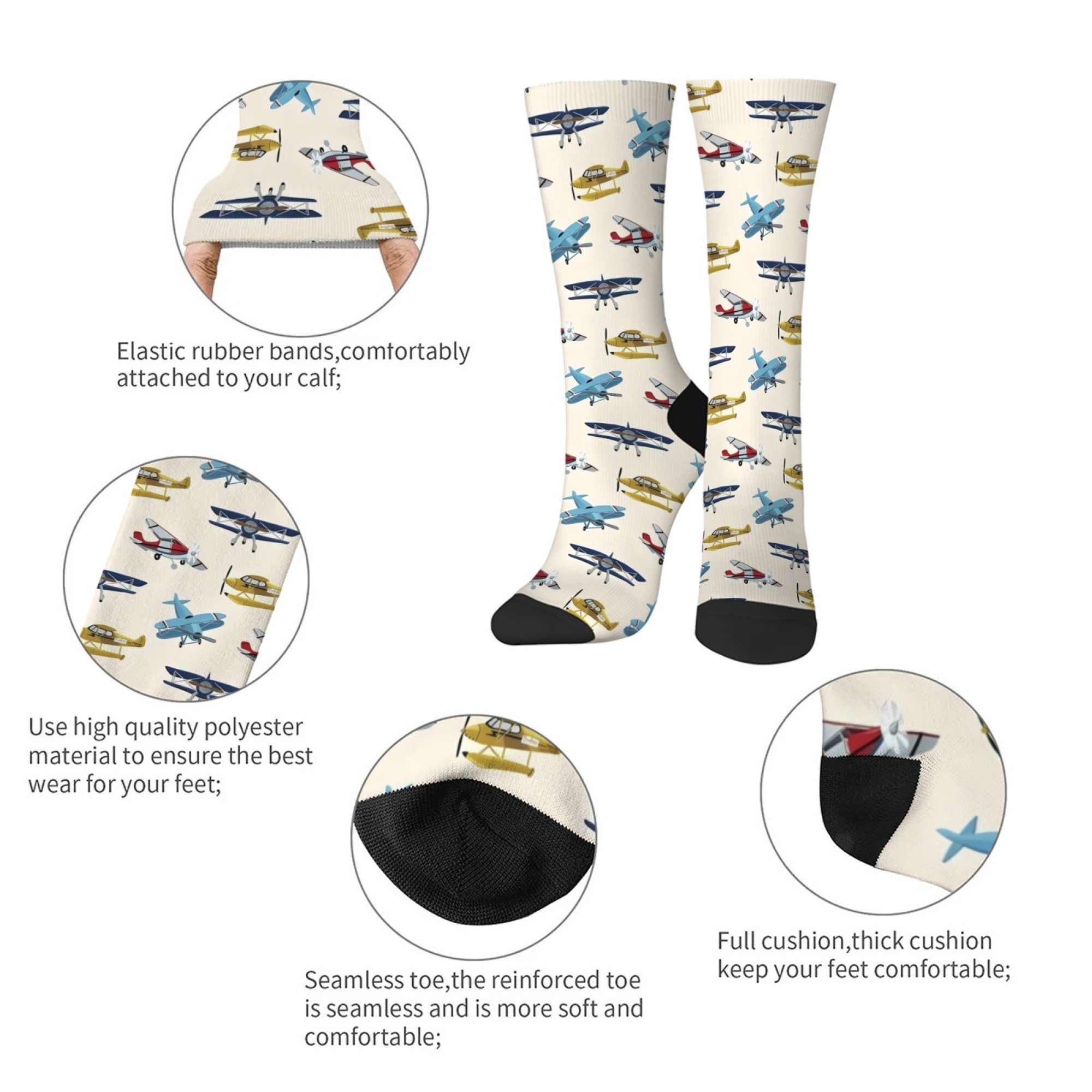 Nostalgic airplane men's socks - Street Fashion Style Youtube recension och pris