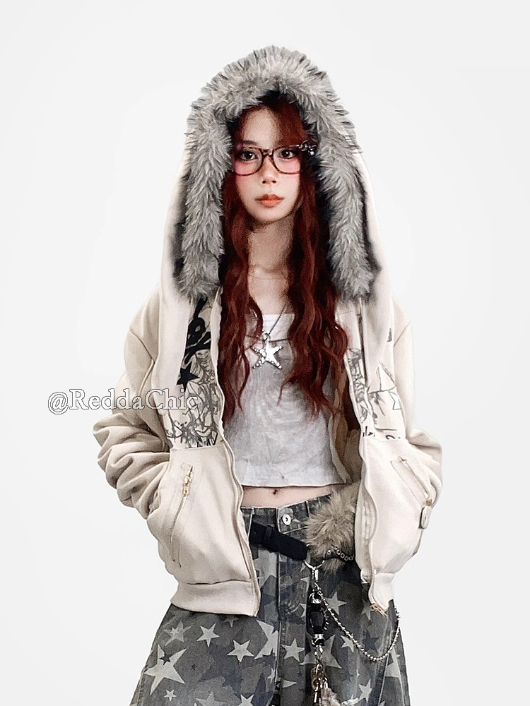 REDDACHiC Aesthetic Zip Up Gra - Graphic Hoodie Streetwear recension och pris