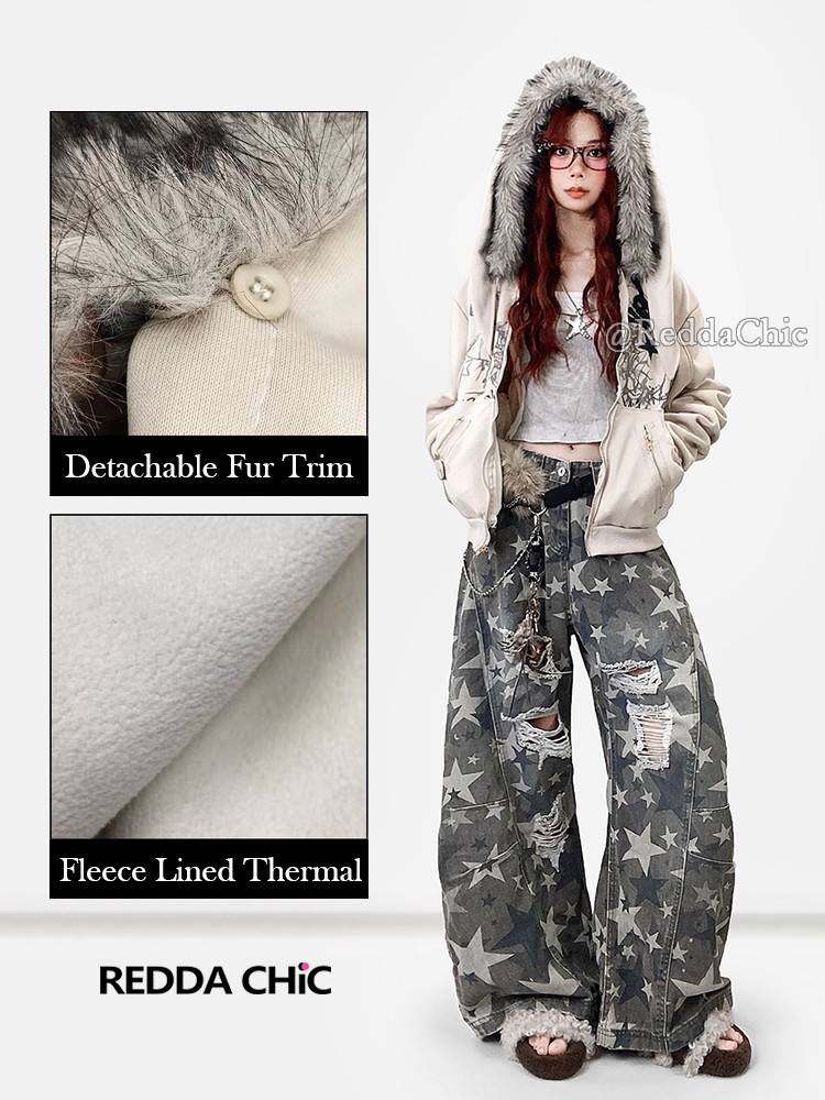 REDDACHiC Aesthetic Zip Up Gra - Graphic Hoodie Streetwear recension och pris