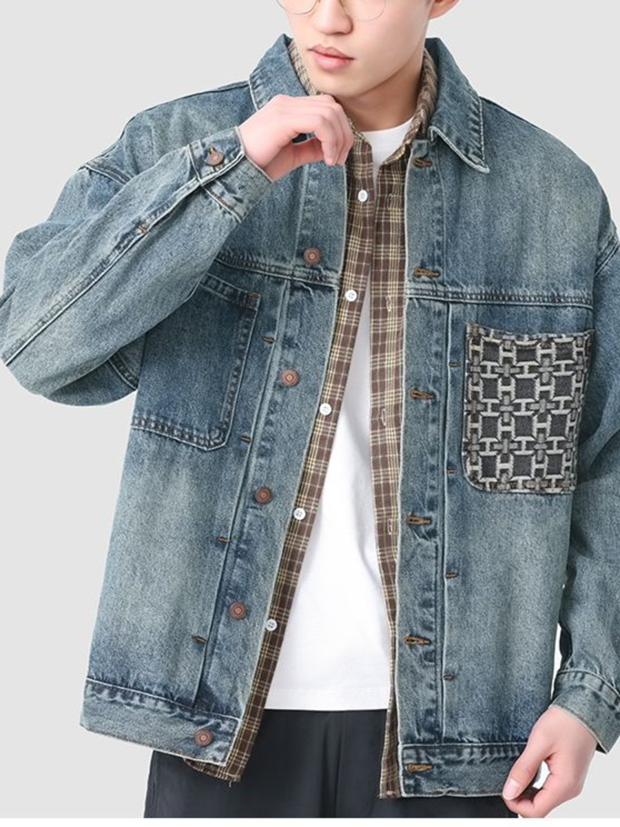 Vintage Embroidery Pocket Deni - Street Fashion Hong Kong recension och pris