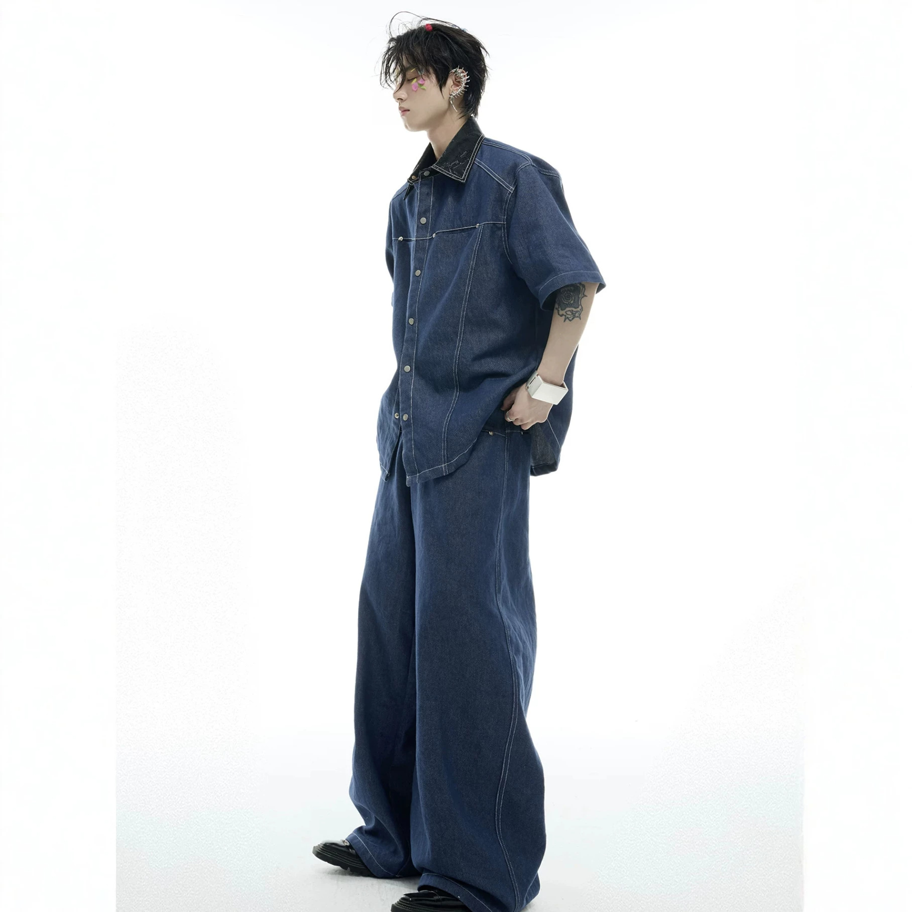 Summer Men's Denim Matching Se - Street Fashion Jeans recension och pris