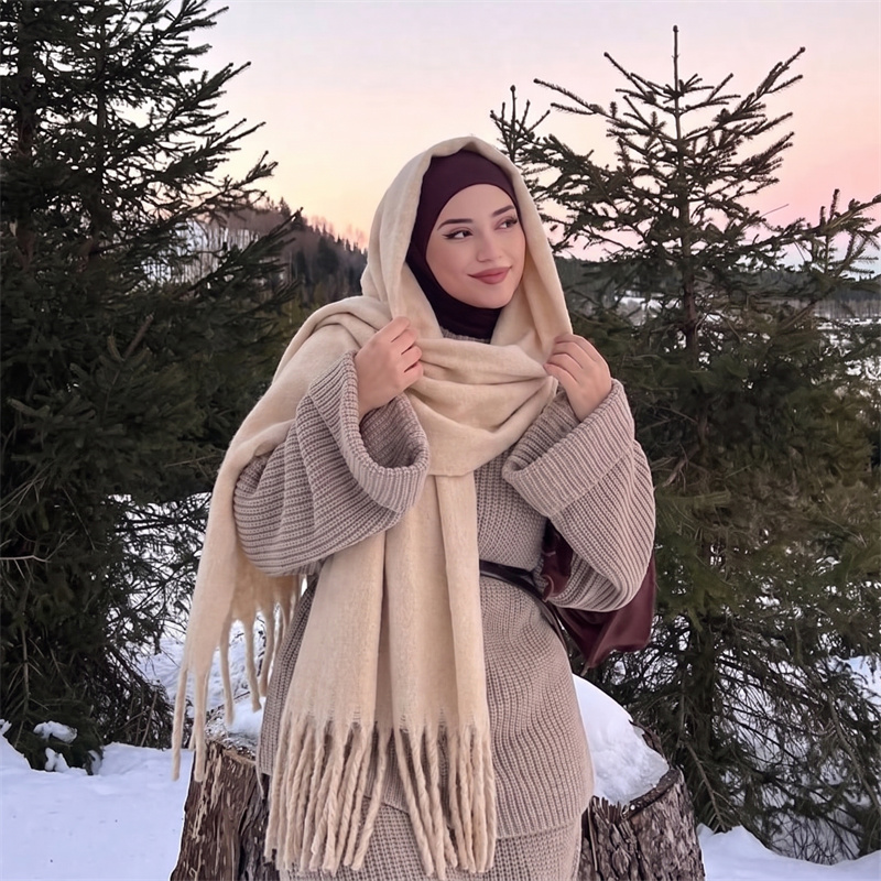 36 Colors Solid Mohair Fringe  - Street Fashion Hijab recension och pris
