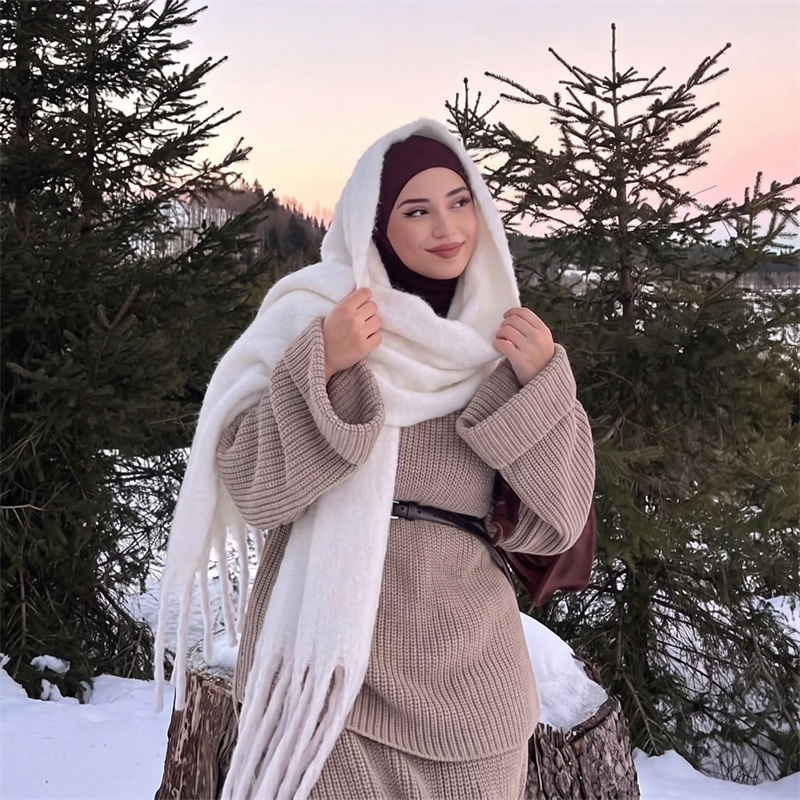 36 Colors Solid Mohair Fringe  - Street Fashion Hijab recension och pris