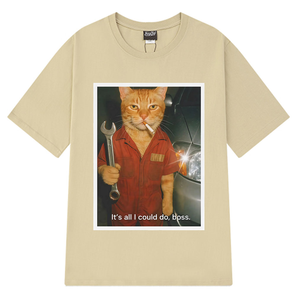 Funny Cat Mechanical Fans T-sh - Fashion Street Cat recension och pris