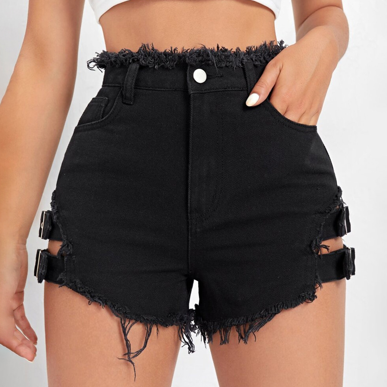 Women High Waist Denim Shorts  - Street Fashion Jeans recension och pris
