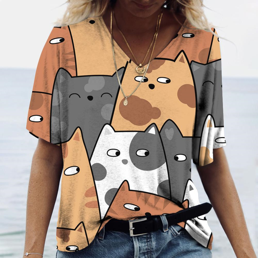 Fashion V-neck Women's T-Shirt - Fashion Street Cat recension och pris