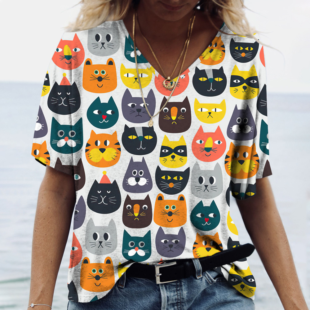 Fashion V-neck Women's T-Shirt - Fashion Street Cat recension och pris