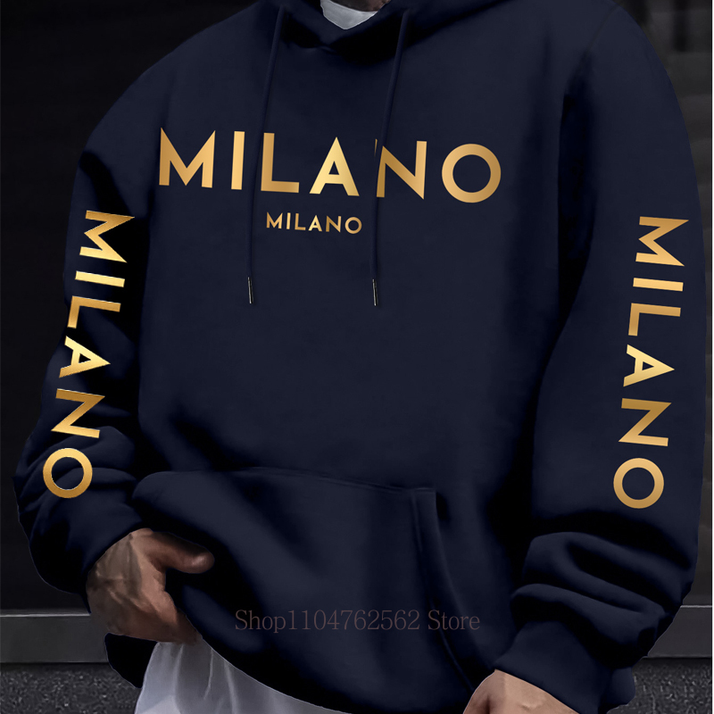 Milano Letter Print Hoodie for - Street Fashion Milano recension och pris