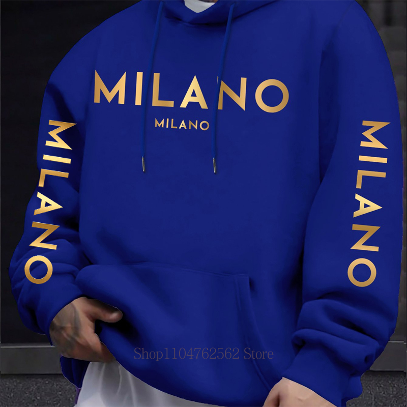 Milano Letter Print Hoodie for - Street Fashion Milano recension och pris
