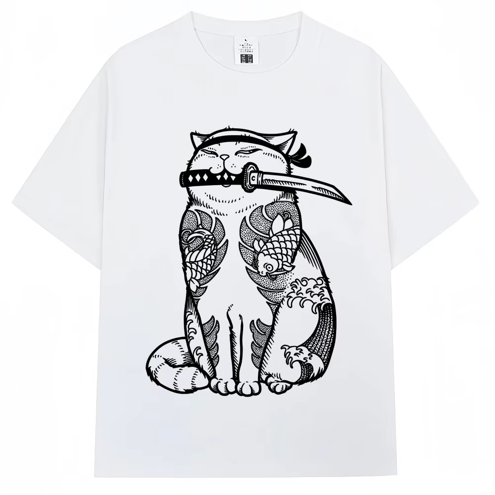 Japanese Samurai Cat Tattoo Ka - Fashion Street Cat recension och pris