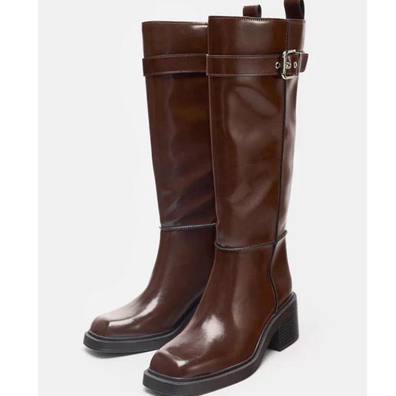 British Style Brown Knee Boots - Street Fashion Vintage recension och pris
