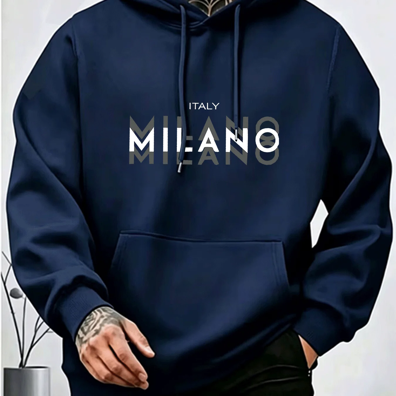 Men's MILANO Letter Print Hood - Street Fashion Milano recension och pris