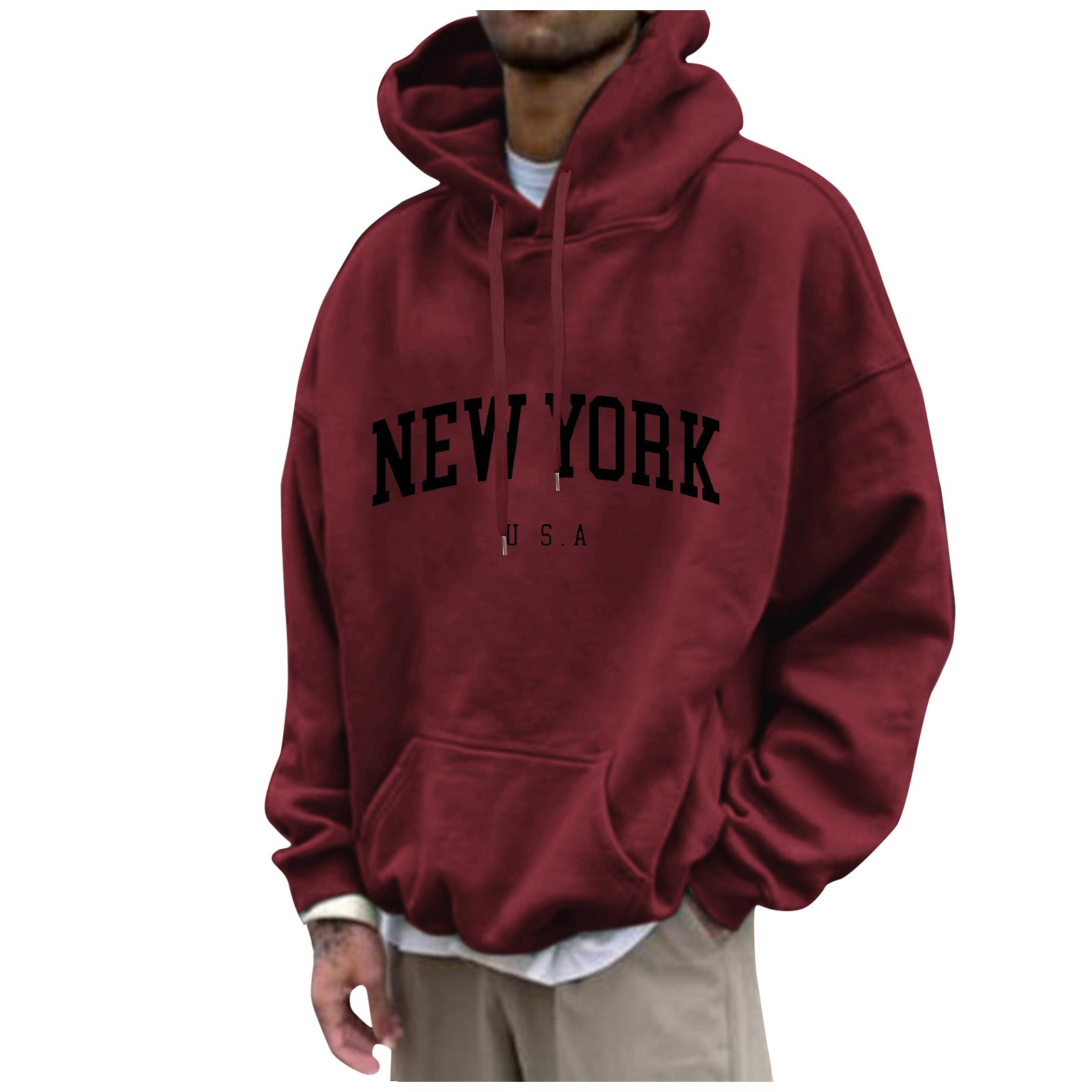 New York Print Mens Hoodies Fa - Street Fashion New York recension och pris
