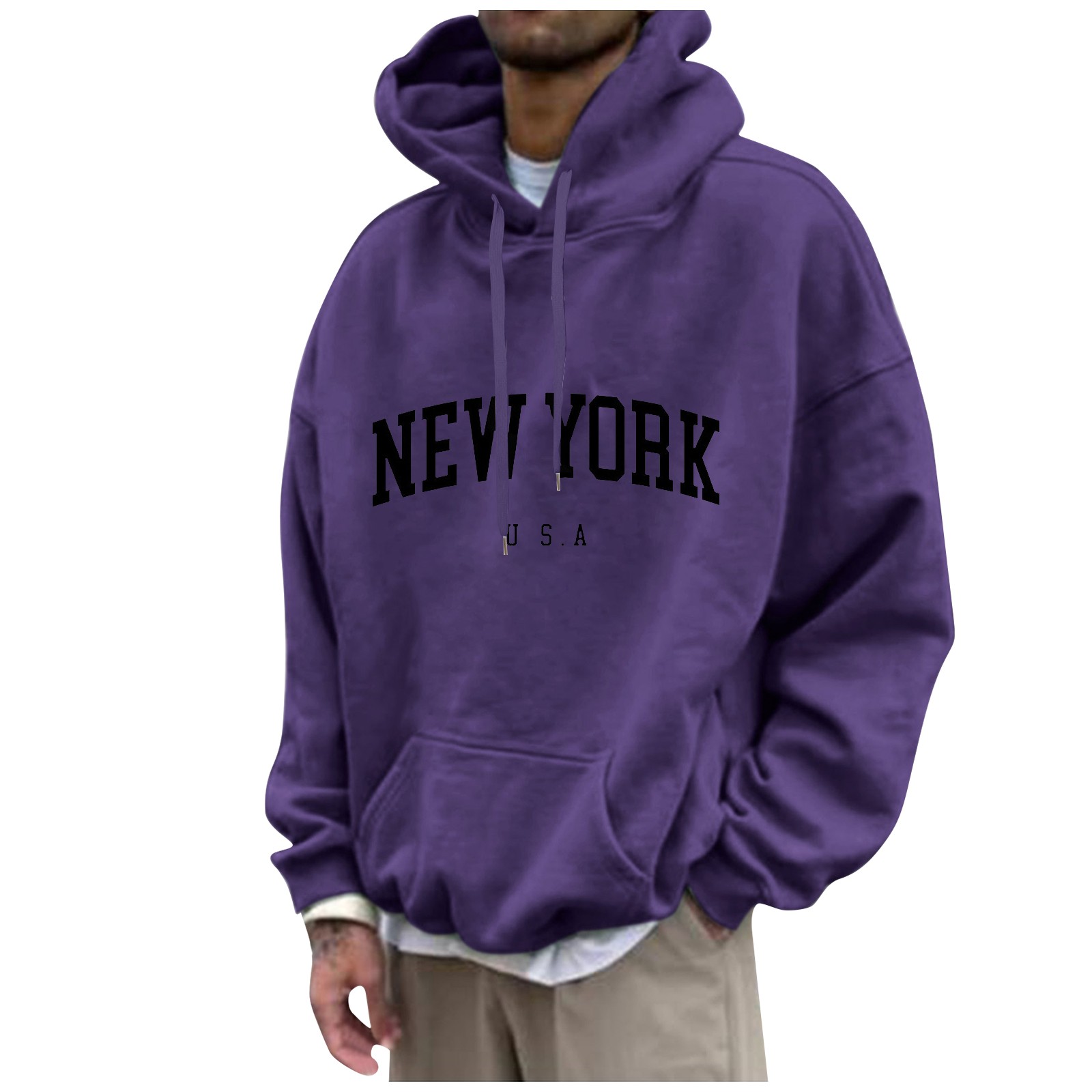 New York Print Mens Hoodies Fa - Street Fashion New York recension och pris