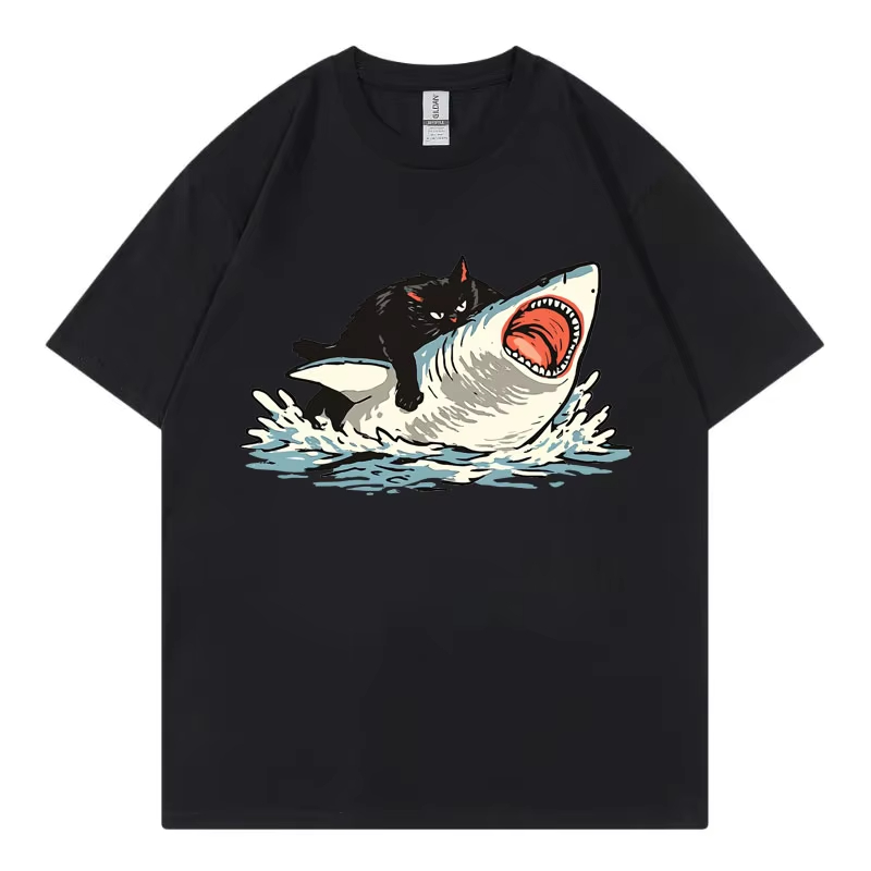 Funny Cat Riding Shark Graphic - Fashion Street Cat recension och pris