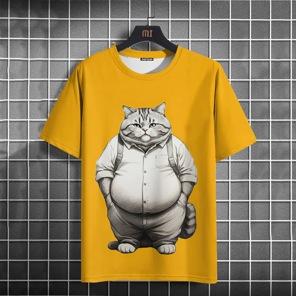 Summer Men T-Shirt Fun Cat 3D  - Fashion Street Cat recension och pris