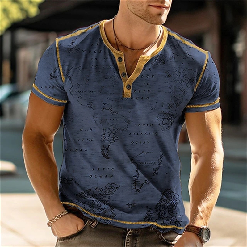 Men's Henry Shirts Funny 3D Pr - Street Fashion Vintage recension och pris