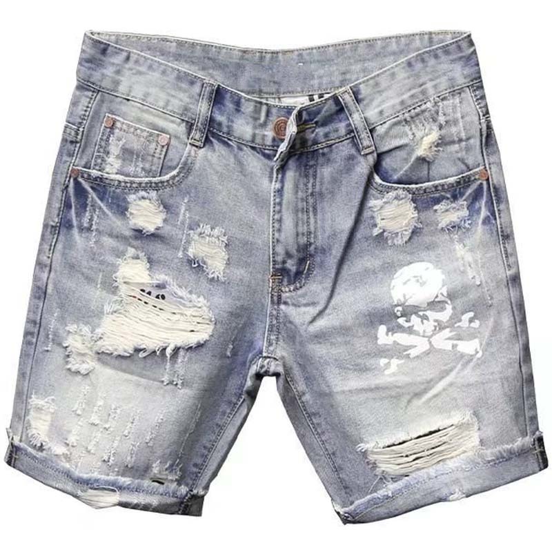 Summer Men's Worn Bead Hole Be - Street Fashion Jeans recension och pris