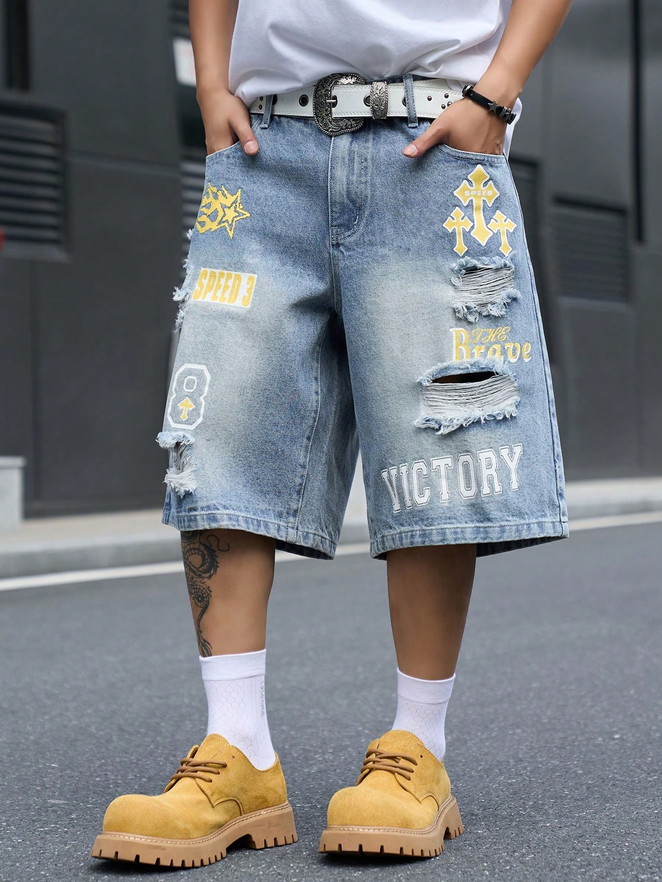 Men's Loose Fit Denim Bermuda  - Street Fashion Jeans recension och pris