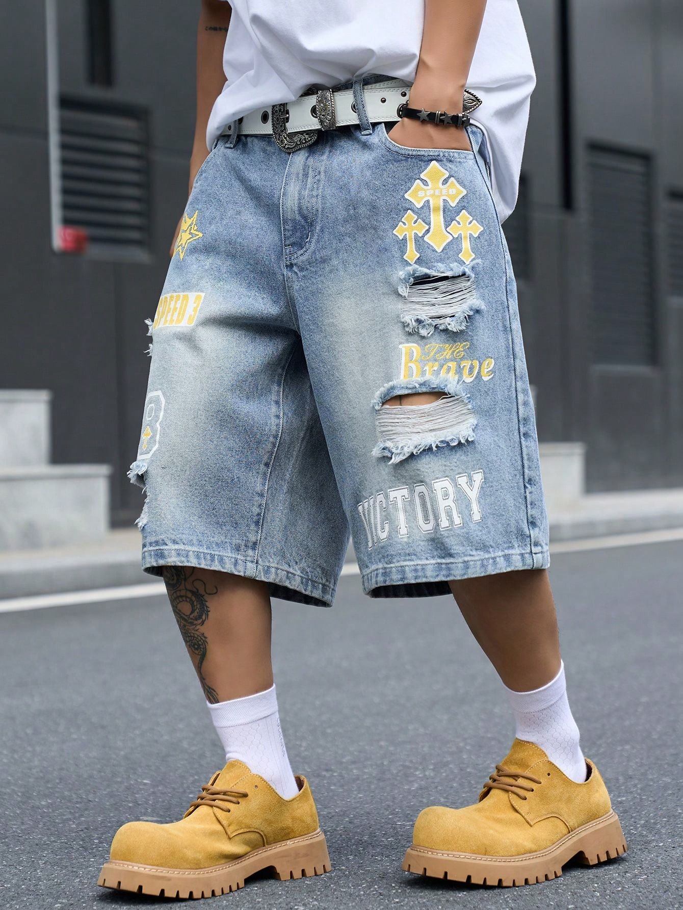 Men's Loose Fit Denim Bermuda  - Street Fashion Jeans recension och pris
